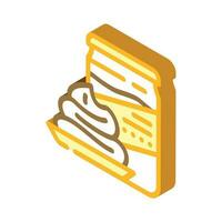 cream chocolate candy food isometric icon vector illustration