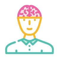 head brain human color icon vector illustration