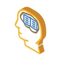 knowladge brain human isometric icon vector illustration