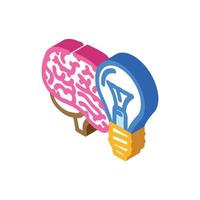 mind brain human isometric icon vector illustration
