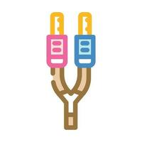 speaker cable wire color icon vector illustration