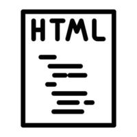 html archivo formato documento línea icono vector ilustración