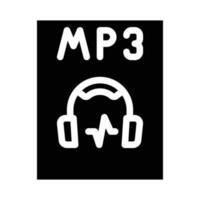 mp3 file format document glyph icon vector illustration