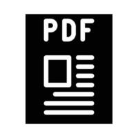 pdf file format document glyph icon vector illustration