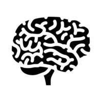 cerebro humano glifo icono vector ilustración