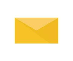 Yellow color envelope icon vector isolated on white background