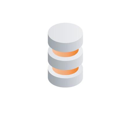 Isometric style icon of data storage server isolated on white background
