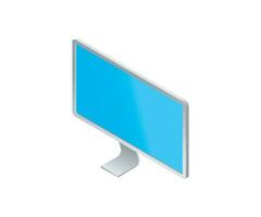 isométrica estilo icono de computadora monitor hardware aislado en blanco antecedentes vector