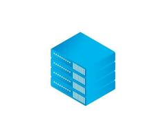 Isometric style icon of data storage server isolated on white background vector