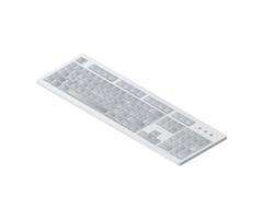 isométrica estilo icono de teclado hardware aislado en blanco antecedentes vector