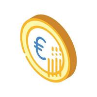 euro moneda isométrica icono vector ilustración