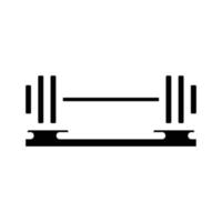 barbell fitness sport glyph icon vector illustration