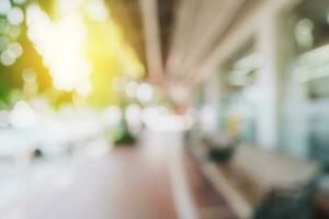 Abstract blurred light table in coffee shop and cafe with bokeh background. product display template. photo