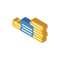 stack coin gold isometric icon vector illustration