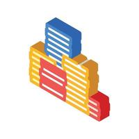 stack finance currency isometric icon vector illustration