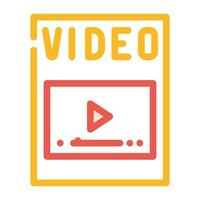 video file format document color icon vector illustration