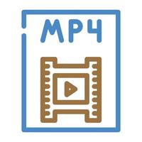 mp4 file format document color icon vector illustration