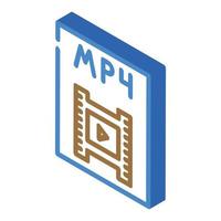 mp4 file format document isometric icon vector illustration