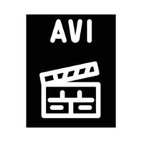 avi file format document glyph icon vector illustration