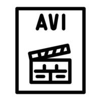 avi file format document line icon vector illustration