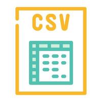 csv archivo formato documento color icono vector ilustración