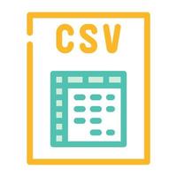 csv file format document color icon vector illustration