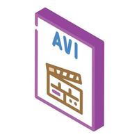 avi file format document isometric icon vector illustration