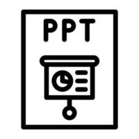 ppt archivo formato documento línea icono vector ilustración