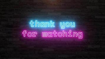 Thank you for watching with neon text effect in wall background. Seamless looping video