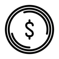 dollar coin line icon vector illustration