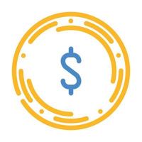 dollar coin color icon vector illustration