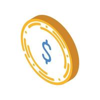 dollar coin isometric icon vector illustration