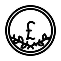 gbp coin line icon vector illustration