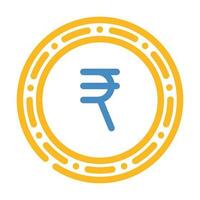 rupia moneda color icono vector ilustración