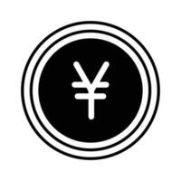 jpy coin glyph icon vector illustration
