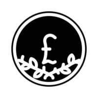 gbp coin glyph icon vector illustration