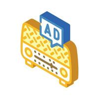 television advertising isometric icon vector illustration