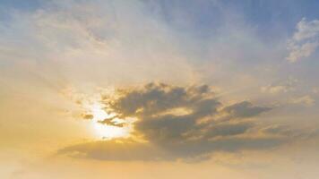 Colorful sunset in the sky, clouds and sun rays. photo