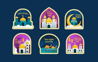 Israj Miraj Sticker Set vector