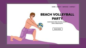 beach volleyball party vector