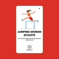 saltando mujer atleta vector