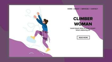 climber woman vector