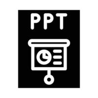 ppt archivo formato documento glifo icono vector ilustración