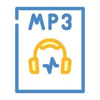 mp3 file format document color icon vector illustration