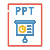 ppt file format document color icon vector illustration