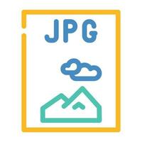 jpg file format document color icon vector illustration