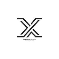 letra X línea forma resumen moderno logo vector