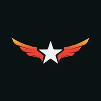 Wings Star logo Vector can editable and resize