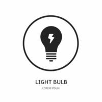 Light bulb icon illustration sign for logo. Stock vector. vector