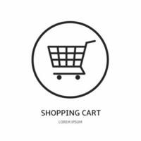 Shopping cart icon illustration sign for logo. Stock vector. vector